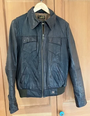 Chaqueta de cuero Scotch & Soda vintage tipo G-1 para hombre - talla mediana Foto 1 de 4