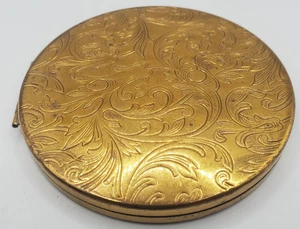 Vintage American Beauty Powder Mirror Compact  Gold Tone - Needs a New Mirror - Picture 1 of 12