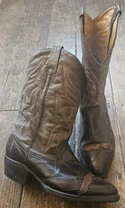 Botas de Vaquero Cats Paw Vintage Marrón/Borgoña, Reino Unido s.8, Unisex, Pestañas Costadas/Tirar. - Imagen 1 de 13