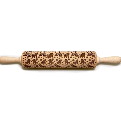 STODOLA Embossed Rolling Pin with Unicorn Pattern For Engraved Cookie Design - Image 1 of 4