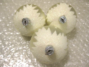 VTG Christmas Ornaments, (3) Mercury Glass White Ornaments w/Mica Germany - Picture 1 of 6