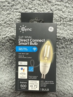 GE CYNC Smart LED Decorative Light Bulb Small Base Soft White: E12 Candelabra - Image 1 of 4