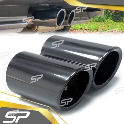 2x 68 mm embellecedor de tubo de escape negro para VW GOLF 6 7 Variant Tiguan AD1 - Imagen 1 de 4