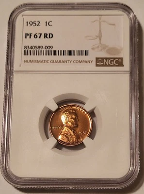 NGC 1952 Lincoln Wheat Cent Proof PF67 RED - Image 1 of 2