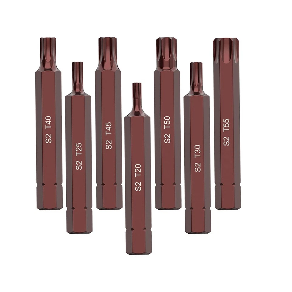 Screwdriver Bits Anti-corrosion Hex Shank Bits Tools T20/25/30/40/45/50/55 - Image 1 of 4