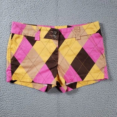 Mini Pantalones Cortos de Golf Loudmouth para Mujer 2 Rosa Argyle Diamante Athleisure Preppy Resort Foto 1 de 4
