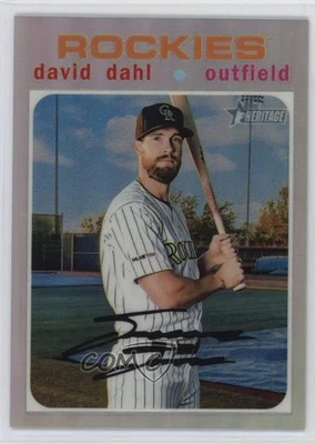 2020 Topps Heritage Chrome Refractor /571 David Dahl #THC-478 - Image 1 of 2
