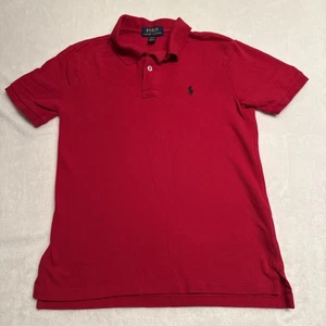 Ralph Lauren Classic Fit Polo Shirt Youth Boys Medium Red Short Sleeve Preppy - Picture 1 of 7