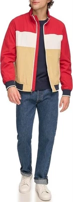 NUEVO Tommy Hilfiger Hombre Chaqueta Bomber Yachting Rojo, Blanco, Beige Talla Mediana Foto 1 de 3
