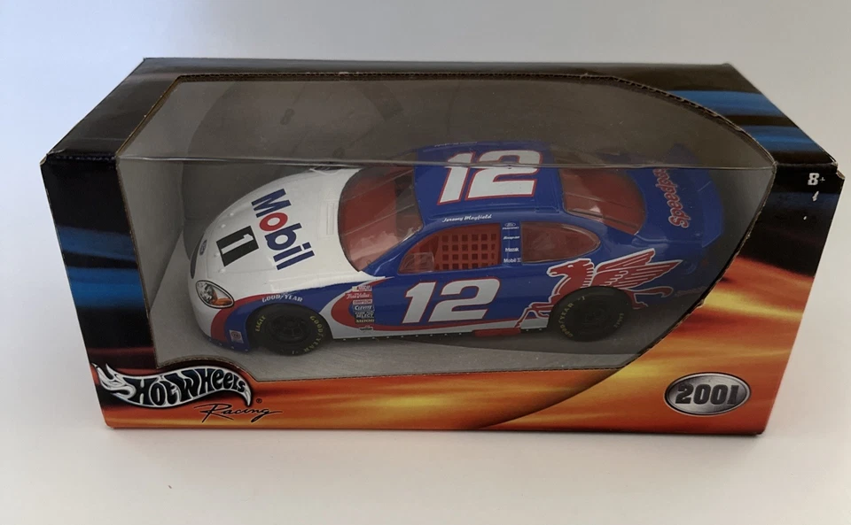 Coche diecast NASCAR 2001 Hot Wheels #12 Jeremy Mayfield Mobil 1 Ford escala 1:24 Foto 1 de 4