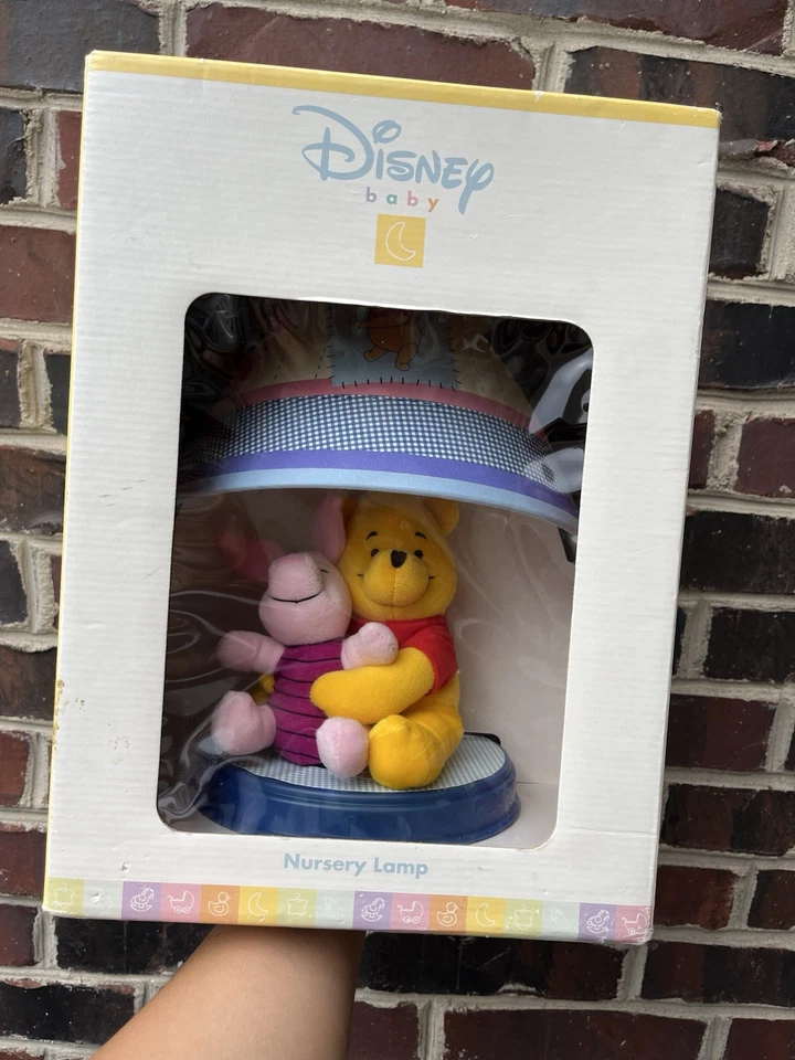 Vintage Winnie The Pooh and Piglet Nursery Lamp Disney Foto 1 de 1