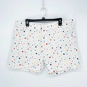 Caribbean Joe Women’s 16 White Multicolored Star Print Shorts - Picture 1 of 5