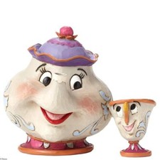 Mrs Potts And Chip Figurine Cartoon Beauty And The Beast Resin Statue Decor Set