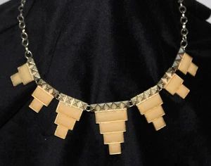 Aztec Design Pale Peach Necklace Pendant Fashion Adjustable Chain 9"- 11" Length - Picture 1 of 7