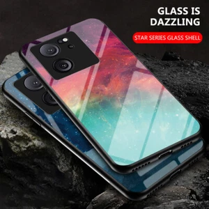 For XiaoMi 13T Pro, Luxury Hybrid Armor Space Acrylic Glass Back Case Cover - Picture 1 of 17