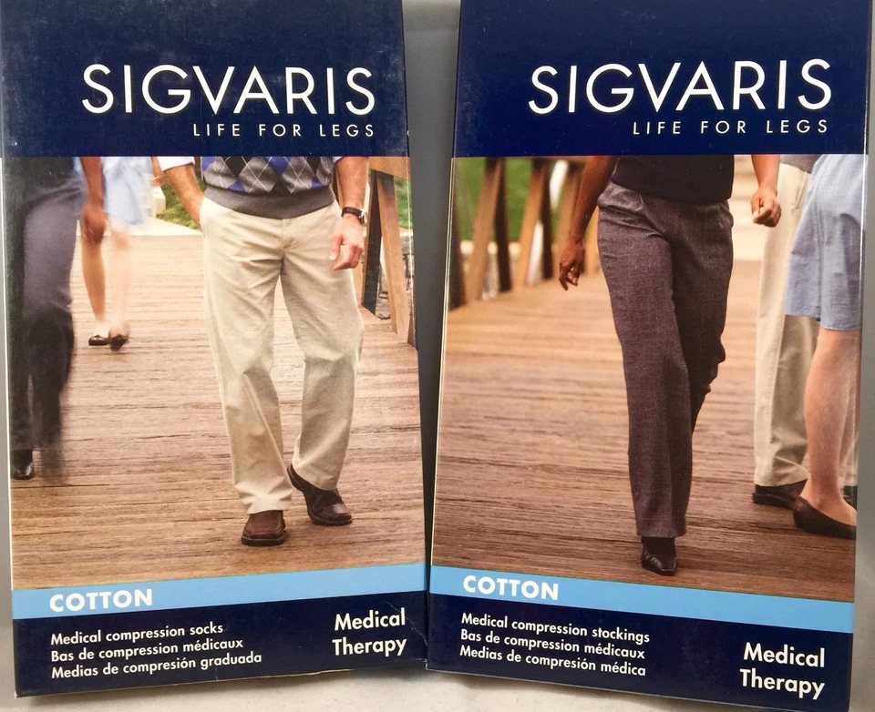 Sigvaris Men's 30-40 mmHg Knee High medical Stockings / Socks 30-40 mmHg SIZES - Image 1 of 3