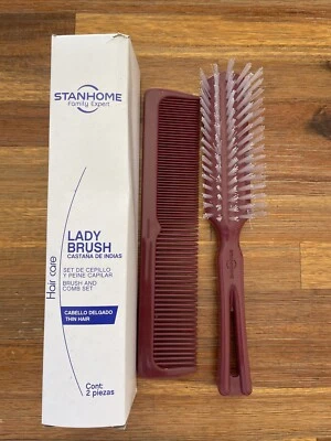 Escova e pente de cabelo unissex Stanhome Family marrom castana Cepillo y Peine cabello - Imagem 1 de 2