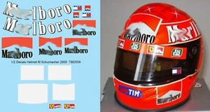 1/2  Decals per MICHAEL SCHUMACHER HELMET 2000  TBD559 - Picture 1 of 1