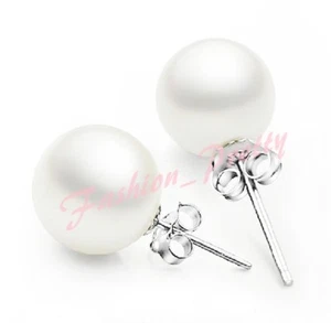 NEW! Super Pretty & Adorable 12MM Pearl Stud Earrings - - Amazing Deal - Picture 1 of 3