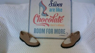 Zapatos de golf Nike Air Bella Last Oxford tacos cuero tostado/crema para mujer 8 BONITOS EN EE. UU. Foto 1 de 4