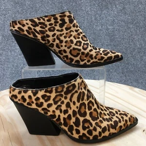 Dolce Vita Shoes Womens 6.5 Ira Mule Clogs Brown Leopard Print Pointed Toe Block - Picture 1 of 16