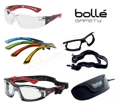 Bolle RUSH+ Safety Glasses Spectacles Goggles Eye Protection - Platinum Coating