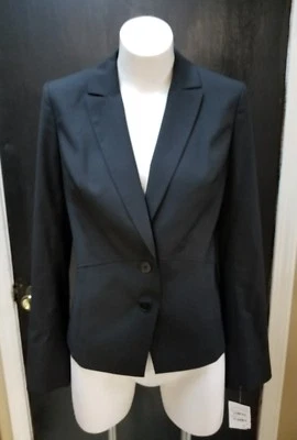 NWT Halógeno Nordstrom Blazer a rayas negras/grises para mujer Talla 8 RT $148.00 Foto 1 de 3