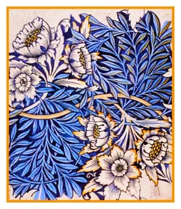 William Morris Tulips and Willows Design Sketch Counted Cross Stitch Pattern - Picture 1 of 4