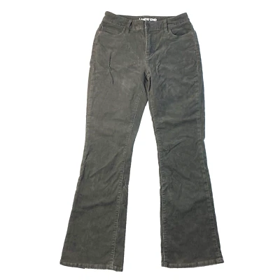 Pantalones de pana Lands' End talla 4 gris tiro medio bootcut cintura Mi-Haute MicroCord Foto 1 de 4