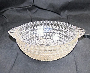 Vintage EAPG Glass Serving Bowl Diamond And Bubble with Tab Handles - Picture 1 of 7