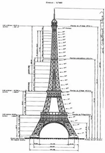 EIFFEL TOUR POSTER Building Specifications RARE VINTAGE - Picture 1 of 1