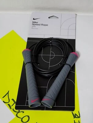 Cuerda de velocidad Nike para entrenamiento cuerda ajustable de 9 pies negra con rosa neón ¡NUEVA! Foto 1 de 3