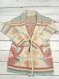 298 $ Faherty Lodge Strickjacke aztekischer Pullover Holz Knebel LARGE - Bild 1 von 6