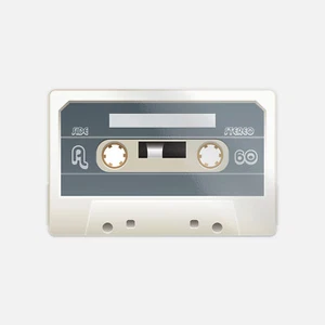 Calcomanía adhesiva de vinilo blanco estéreo lado A de casete de audio - Imagen 1 de 1