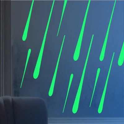 Meteor Aufkleber nachts leuchtend Deko Sternschnuppe 12 Sticker fluoreszierend - Bild 1 von 2