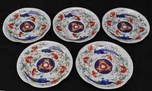 New ListingAntique Japanese Imari 5 Piece Enameled Plate Set 19th Century