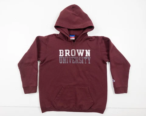 Brown University Sweatshirt Youth XL Maroon Hoodie 1/4 Zip Pullover Kids Sweater Cover