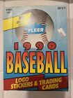 1990 fleer baseball box 36 wax packs per box 15 cards and 1 sticker per pack