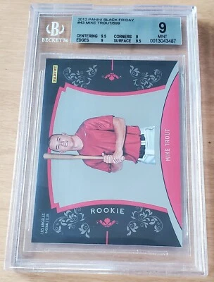 2012 Panini Black Friday #43 Mike Trout Rookie rc #132/599 BGS 9 Mint LOW POP - Image 1 of 4
