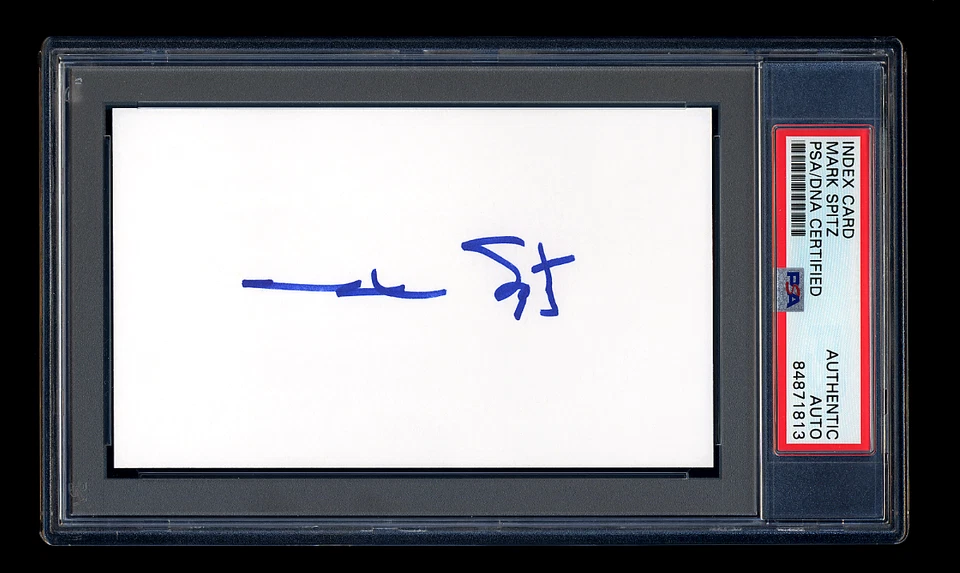MARK SPITZ SIGNED MINT INDEX CARD PSA/DNA AUTOGRAPHED 9 OLYMPIC GOLD MEDALS - Image 1 of 1