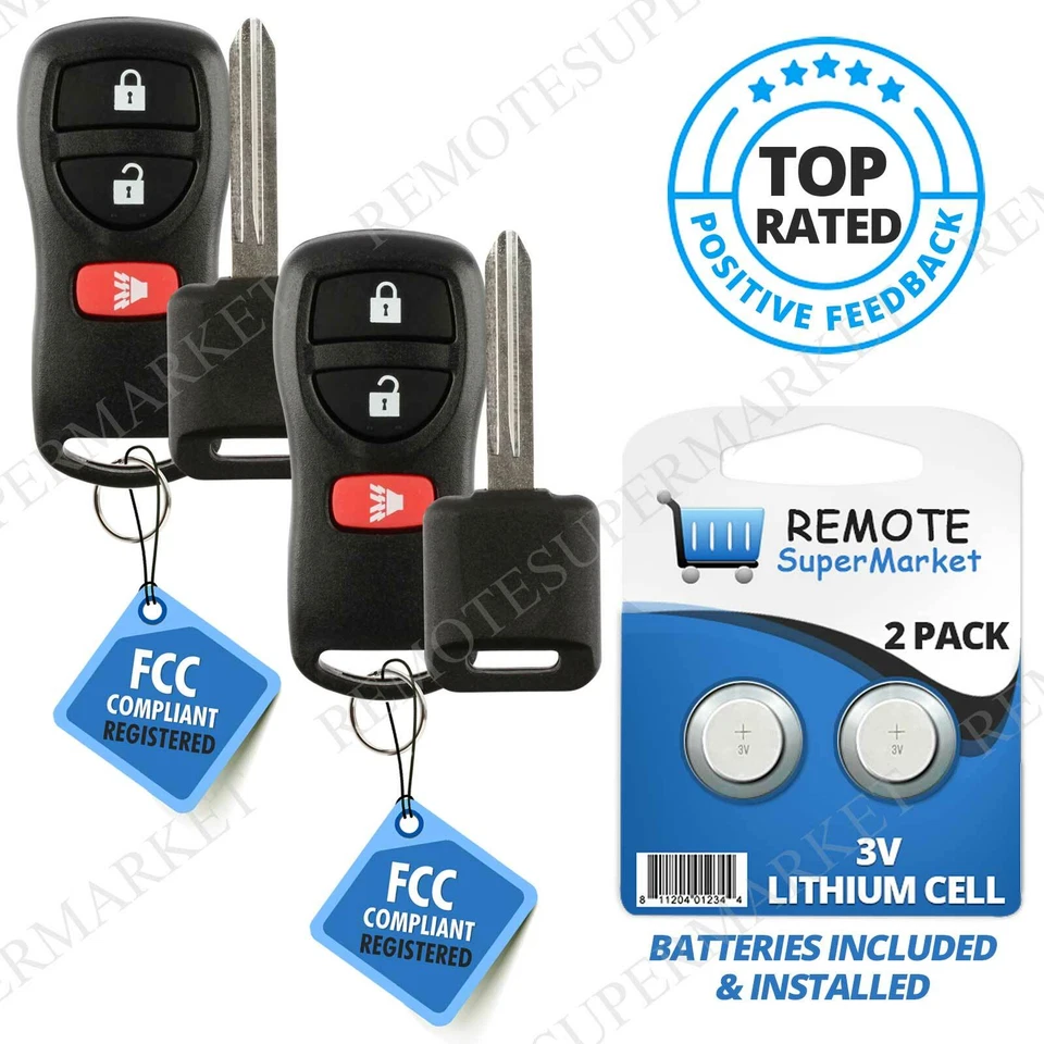 2 Replacement for Nissan 2007-2013 Versa 2005-2014 Xterra Remote Car Key Fob Set Foto 1 de 4