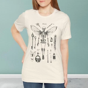 Fairy Skeleton Fairycore Aesthetic T-Shirt - Picture 1 of 13