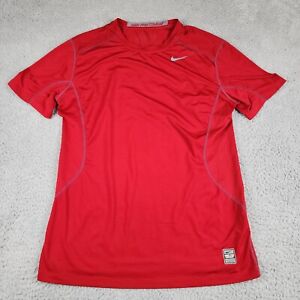 Nike Pro Combat Shirt Mens Large Red Fitted Dri Fit Performance