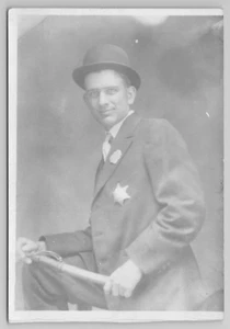 RPPC Policeman in Uniform Bowler Hat with Badge Billy Club Postcard Cop Police - Picture 1 of 5