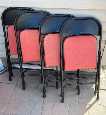 RARE RETRO VINTAGE SAMSONITE FOLDING CHAIRS SET OF 4 STYLE #1718 Cover