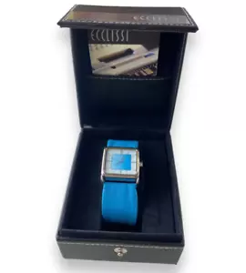 Ecclissi Women's Vintage Sterling Silver 925 Blue Leather Band Watch ***NEW*** - Picture 1 of 8