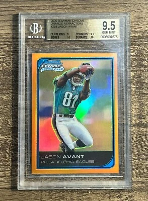 2006 Bowman Chrome Orange Refractor /25 Jason Avant #268 RC BGS 9.5 Gem Mint 💎 - Image 1 of 2