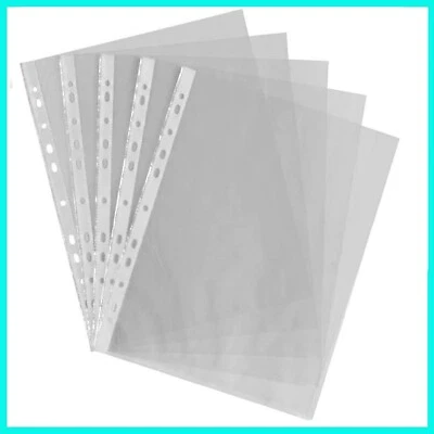 100 x BUSTE PLASTIFICATE A4 PER RACCOGLITORE AD ANELLI TRASPARENTI IN PLASTICA - Immagine 1 di 2