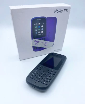 Nokia 105 4th Edizione TA-1174 Dual Sim Nero  Caricabatterie con scatola / - Immagine 1 di 4