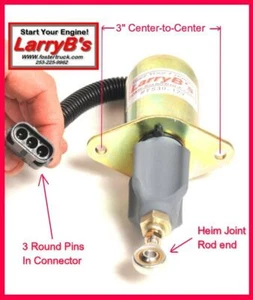 LarryB's 3935649 Fuel Shutoff Solenoid Fits Cummins 3" Spacing, 3 Round Pins,12V - Bild 1 von 1